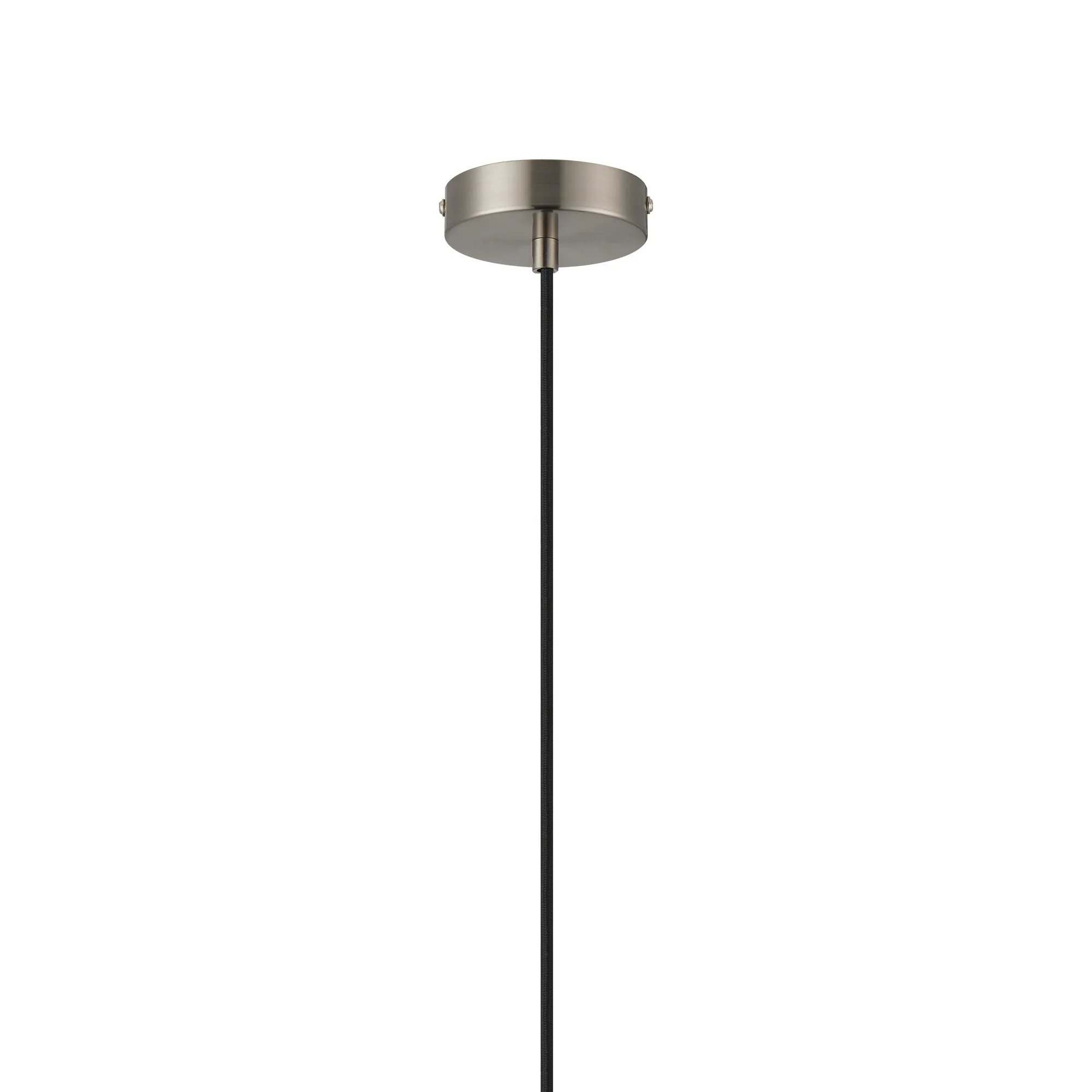 Dreifa 1.5m Single Pendant, 1 x E27, Satin Nickel/Black Braided Cable (Maximum Load 1.5kg) D0648  Deco Dreifa Pendant